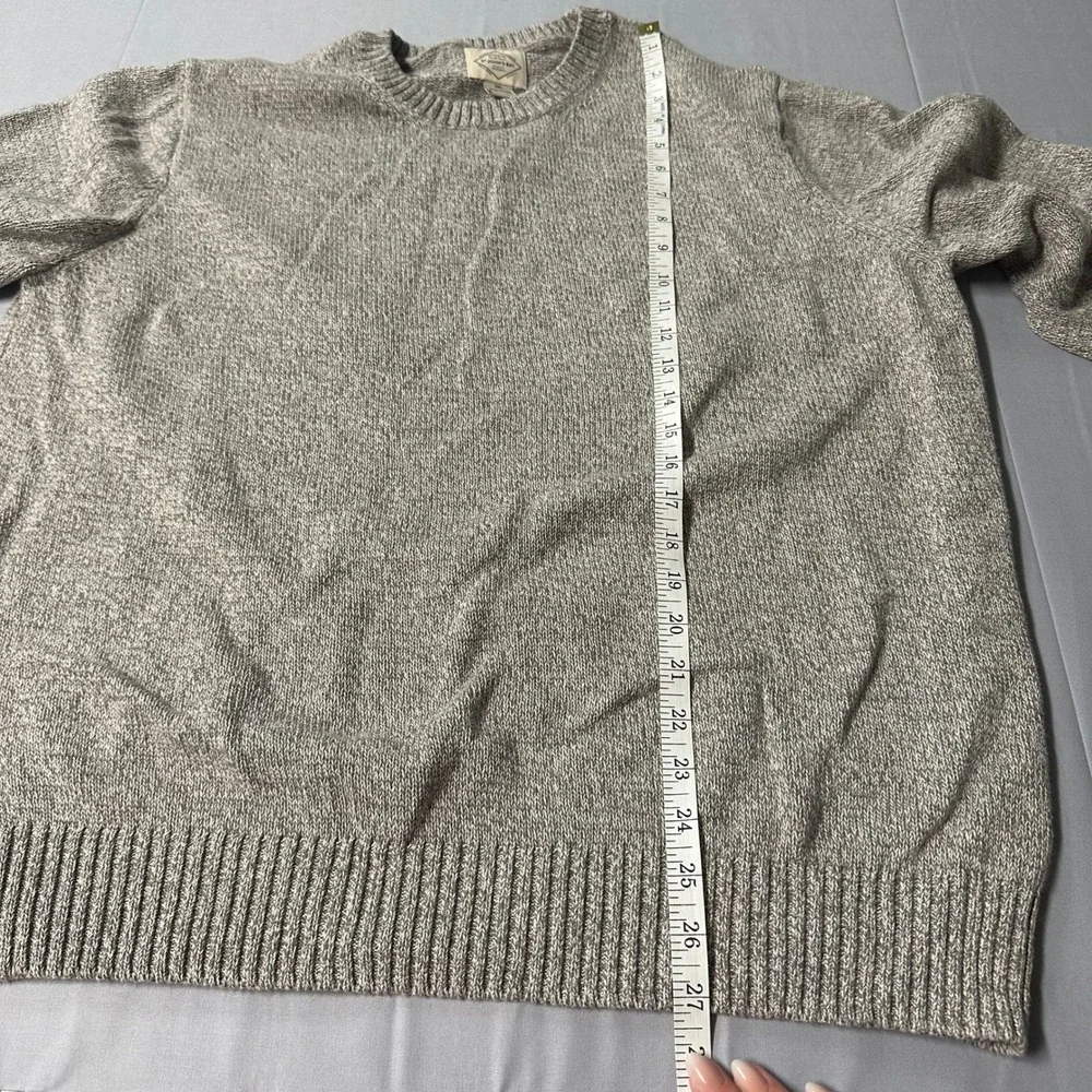 St Johns Bay‎ Mens Crewneck Sweater XXL Gray Marl Cotton Knit Pullover XXL